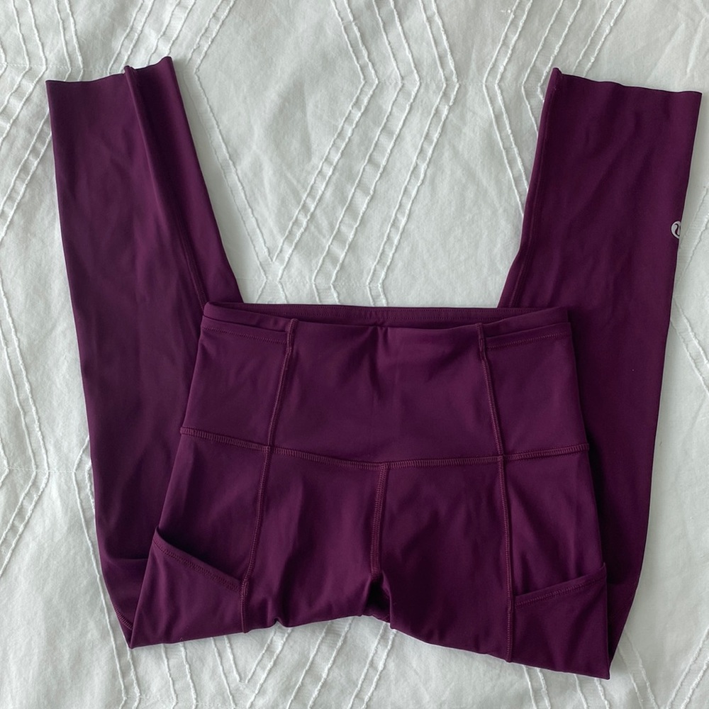 Dark maroon lululemon leggings